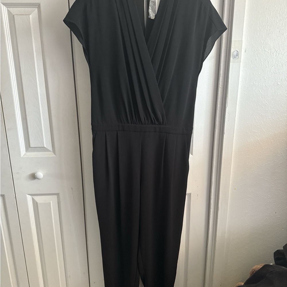 Barneys New York Black V-Neck Jumpsuit